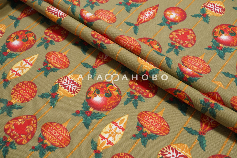 Ткань Рогожка 150 см 170 гр 500016/1 Елочные игрушки, фото 10