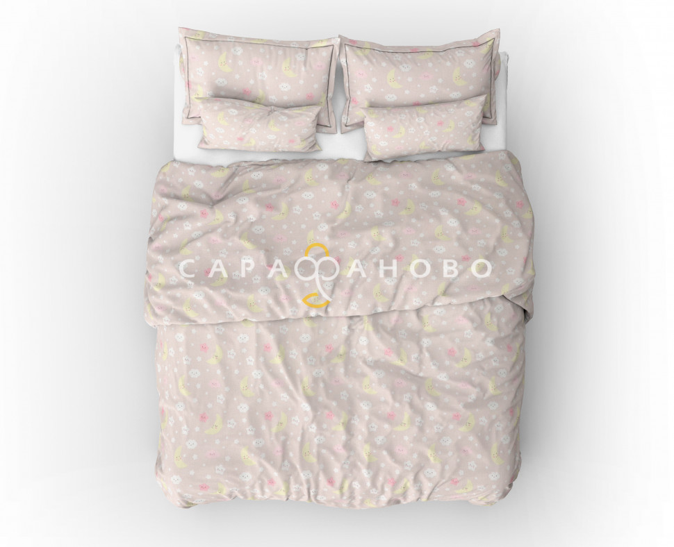 Ткань Бязь 150 см 120 гр рис. 100в1/3 Спокойной ночи, фото 2