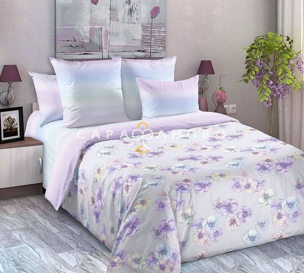 Ткань Перкаль 220 см "ЭЛИТ" рис 661281 Ода нежности (основа), фото 1