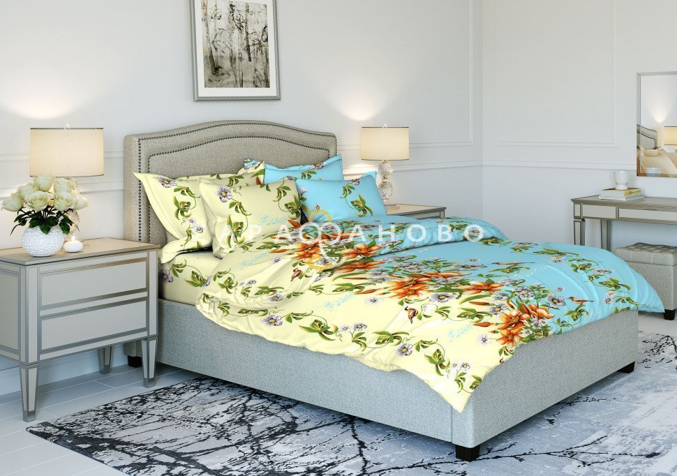 Ткань Бязь 150 см рис. 3673-4 "Соловьиные трели", фото 1