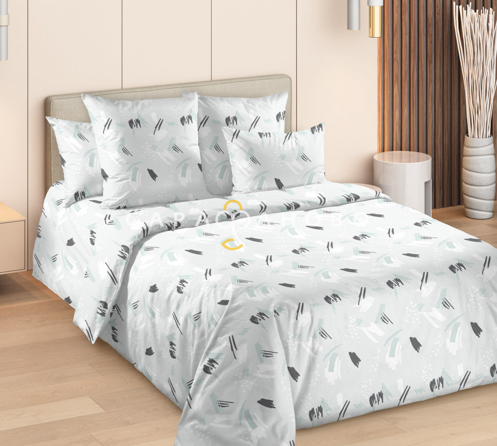 Ткань Сатин 235 см 120 гр рис Взмах кисти вид 3 (компаньон), фото 10