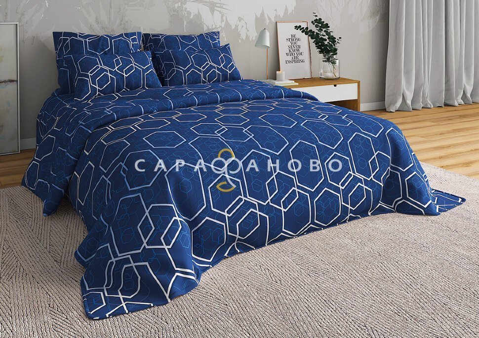 Ткань Бязь 220 см 125 гр рис. Светящаяся геометрия 1 (основа), фото 1