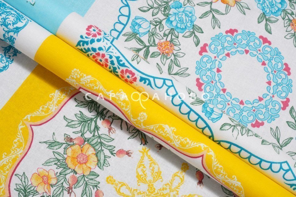 Ткань Ситец платочный 95 см Цветочная поляна рис 21218 вид 1, фото 5