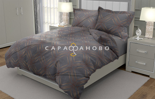 Ткань Сатин 220 см "Шарль Графит" рис 23002-3