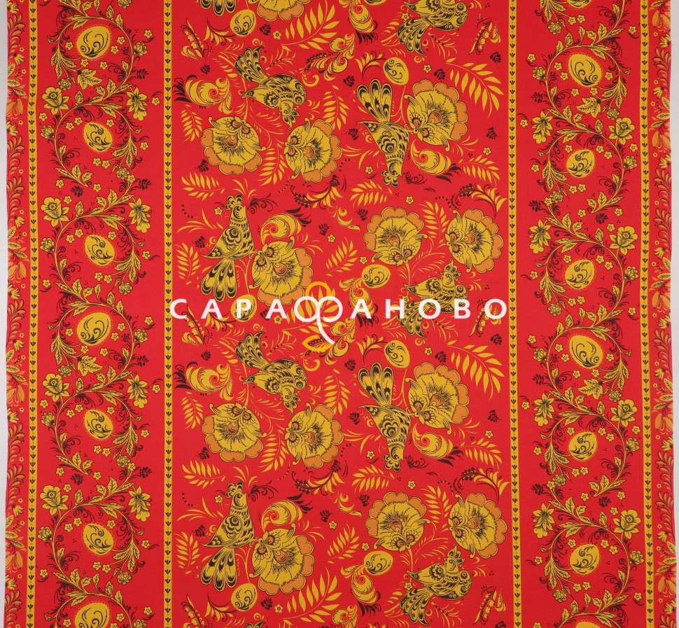 Ткань Полотно вафельное 150 см 120 гр рис №768-3 Хохлома , фото 1