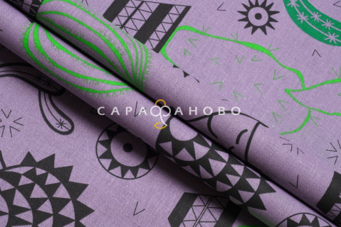 Ткань поплин 220 см рис Ёжики рис 11850 вид 3