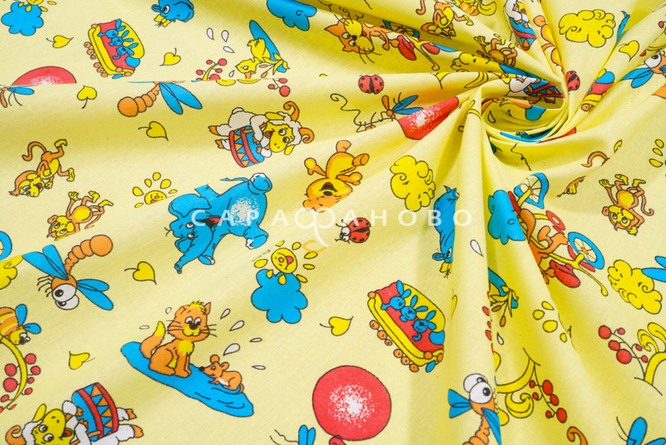 Ткань Бязь 150 см 120 гр рис Зоопарк вид 5, фото 5
