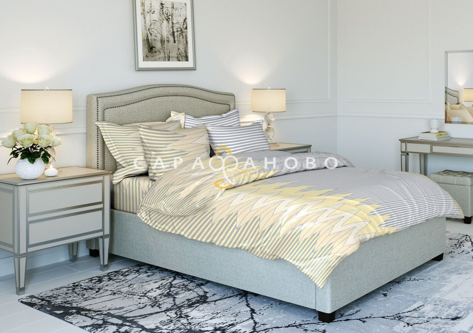 Ткань Бязь Фея 220 см 120 гр рис 7931 Зигзаг 2, фото 1