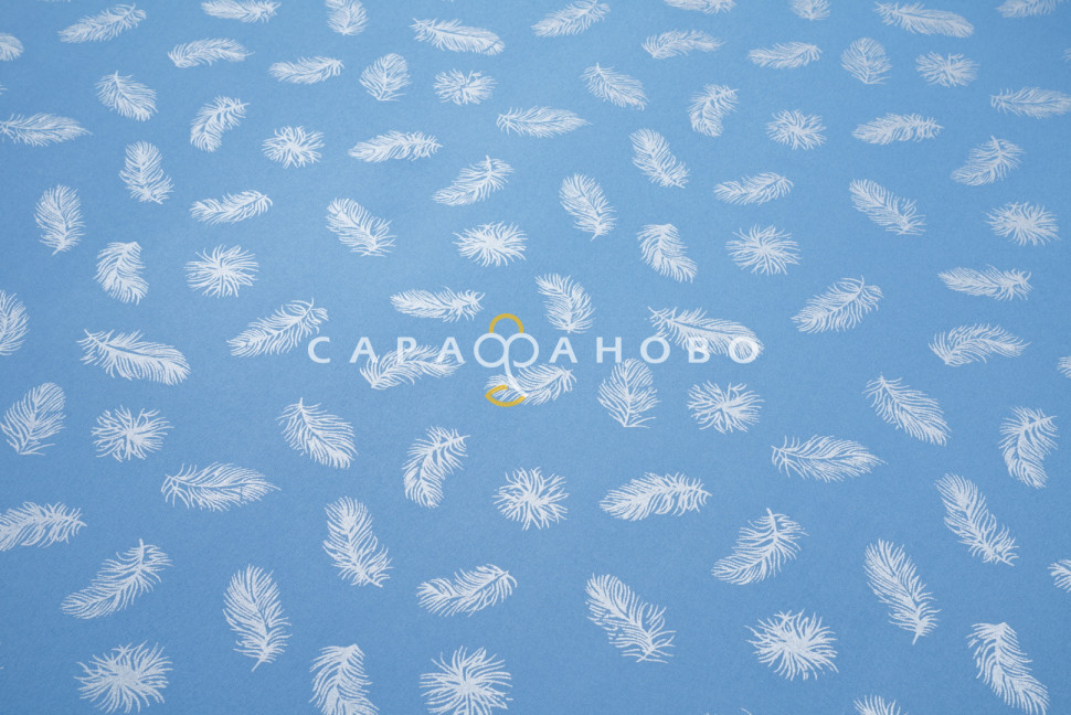 Ткань Тик смесовой 220 см набивной диз 2200 blue GL, фото 2
