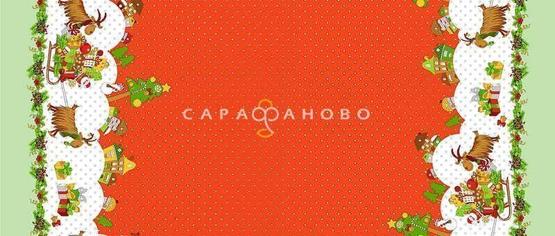 Ткань Рогожка 150 см "Новогоднее путешествие" рис 30179 вид 1, фото 1