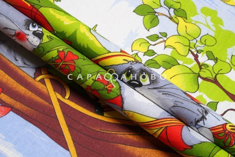 Ткань Поплин 150  Детская коллекция "Сладкая парочка" рис 4145 вид 1, фото 2