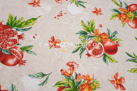 Ткань рогожка 150 см "Вкус граната" рис 11574-1