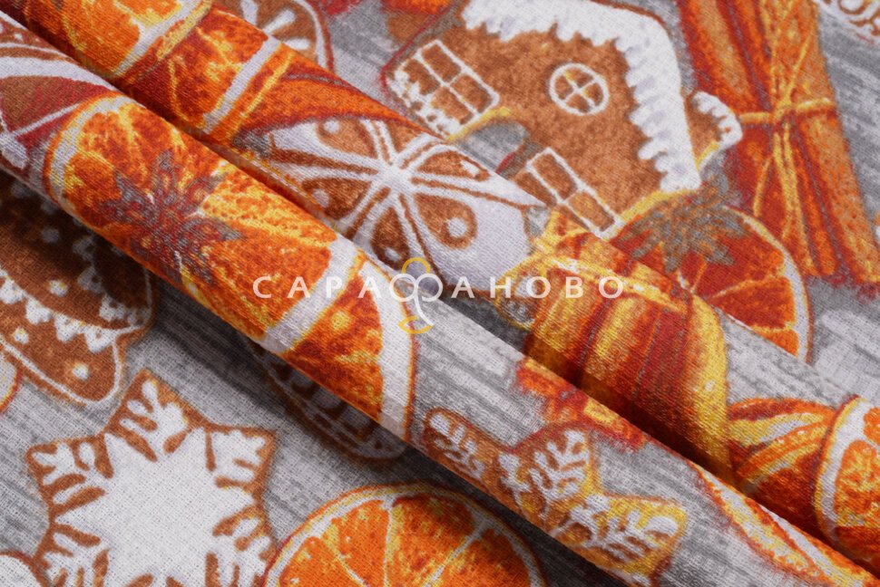 Ткань Вафельное полотно 150 см рис. 3050-3 Корица, фото 2