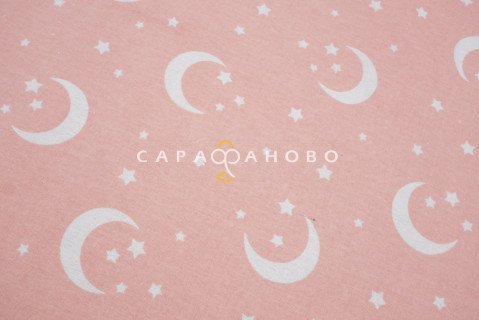 Ткань Фланель 90 см рис. 9466 "Спокойной ночи" (персик)