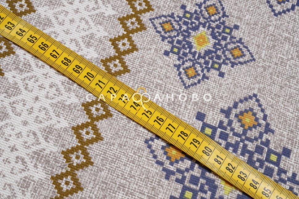 Ткань Рогожка 150 см рис. 30087/2 Русские узоры, фото 5