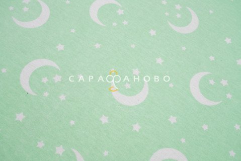 Ткань Фланель 90 см рис. 9466 зеленый "Спокойной ночи"