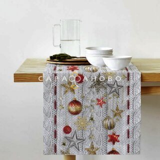 Ткань Дорожка набивная 50 см Новогодняя звезда рис 30044 вид 1