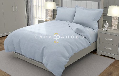 Ткань Сатин 220 см рис. 38002 Голубой