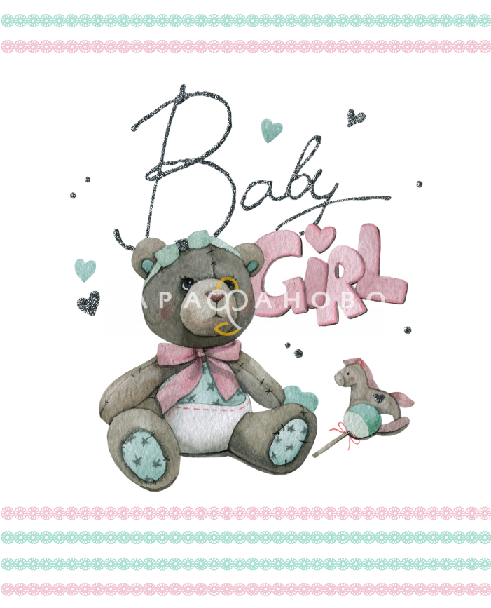 Ткань Перкаль 150 см Панели для пододеяльников - BABY GIRL, фото 1
