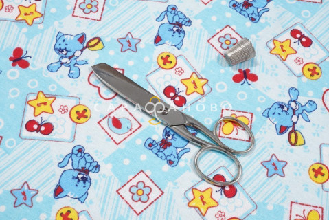 Ткань Фланель 90 см рис. 5278-1 "Игривый котенок"