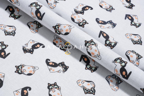 Ткань Ситец 95 см рис 29150 вид 1 "Котики" На отрез
