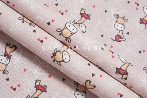 Ткань бязь 150 см 140 гр рис. 163в1/1 Жирафы