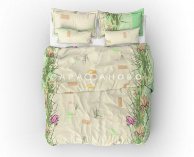Ткань Бязь 150 см 120 гр рис. 3в3 Ирисы