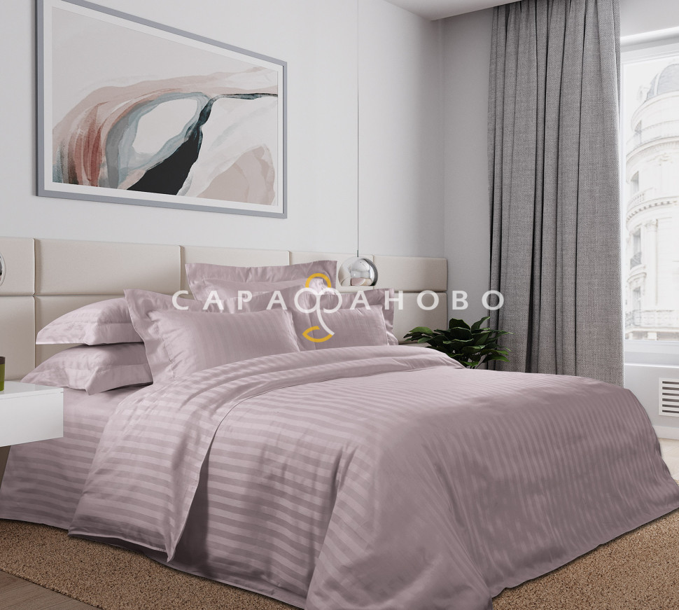 Ткань Сатин Страйп 1х1 250 см 120 гр цвет Кофейный 86034/11, фото 7