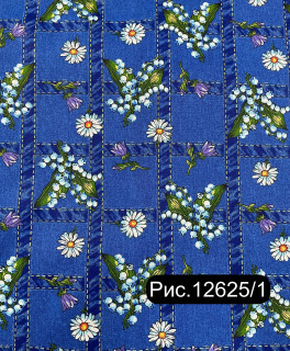 Ткань Бязь 150 см рис. 12625/1 Джинса ландыш