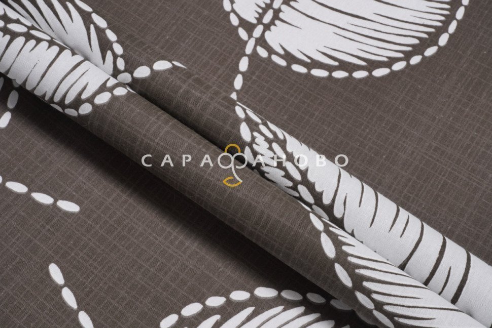 Ткань Поплин 220 см рис. 28296/2 Вояж кофе (основа), фото 9