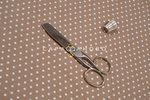Ткань Бязь 150 см рис. 232/34 Горошек (кофе о/м)