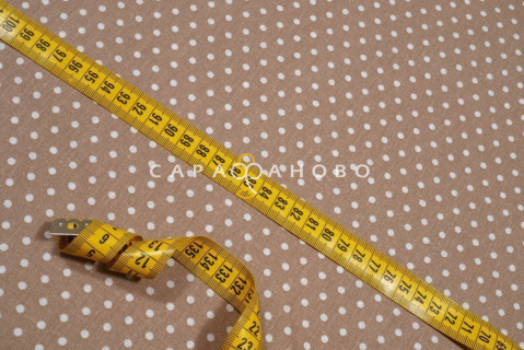 Ткань Бязь 150 см рис. 232/34 Горошек (кофе о/м)