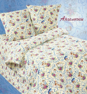 Ткань Поплин 150 Детская коллекция "Ангелочки" рис 4251 вид 1