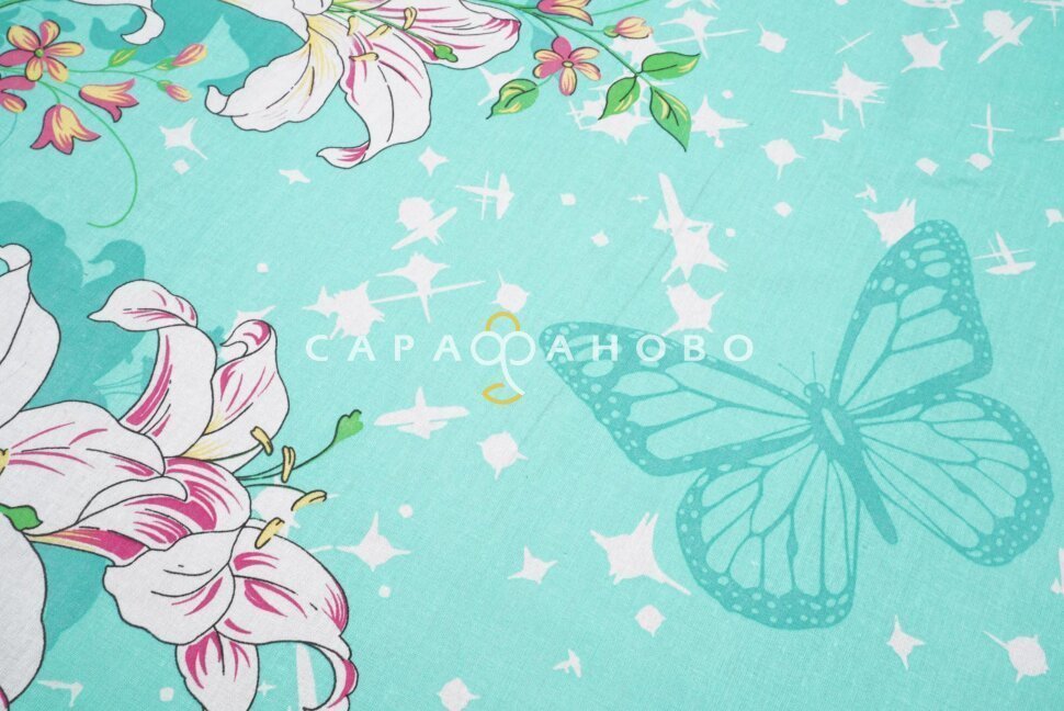 Ткань Бязь 150 см 105 гр рис. 82в3 Лилии, фото 5