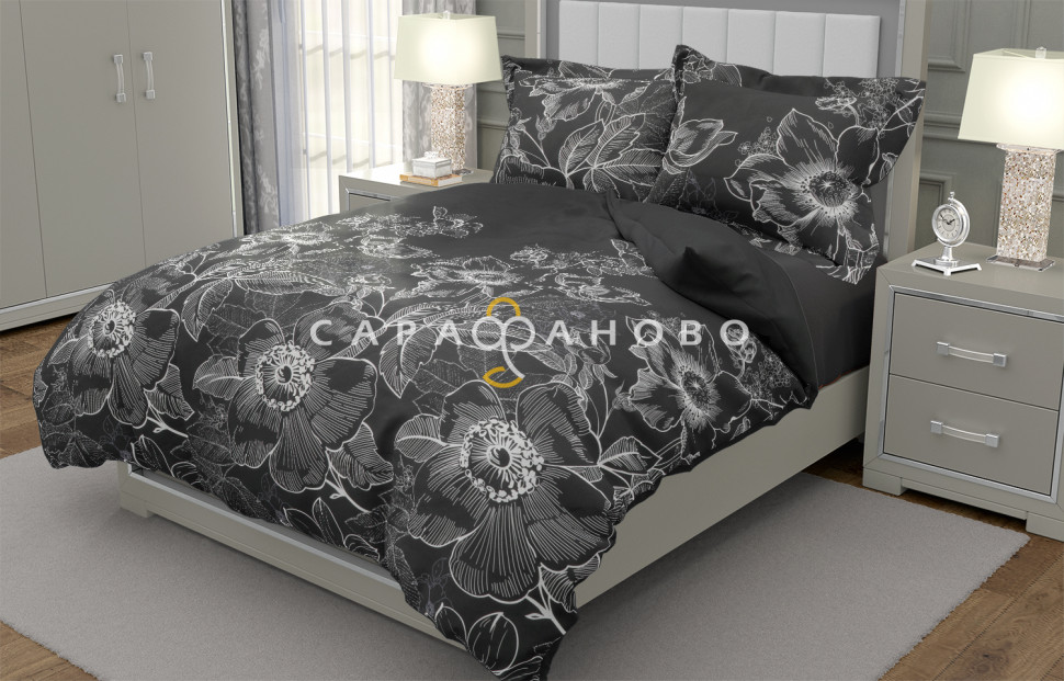 Ткань Перкаль 220 см 208981 Метафора черная основной 1, фото 1