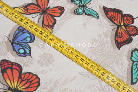 Ткань бязь 150 см 140 гр. рис 252 Бабочки вид 8/5