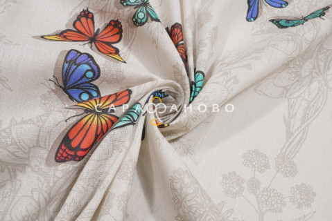 Ткань бязь 150 см 140 гр. рис 252 Бабочки вид 8/5