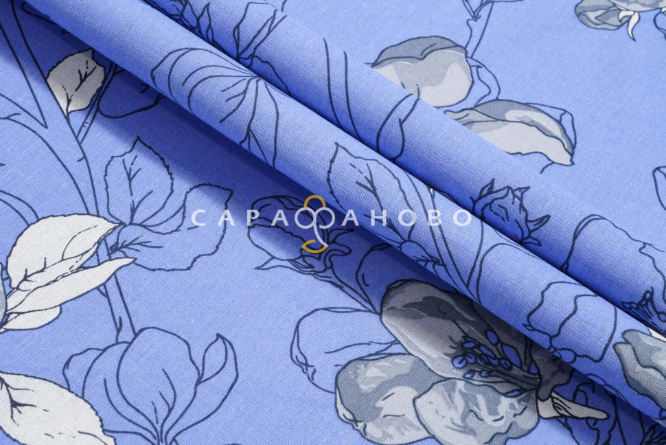 Ткань Бязь 220 см 120 гр рис. 289в2/12 Цветы сакуры, фото 7