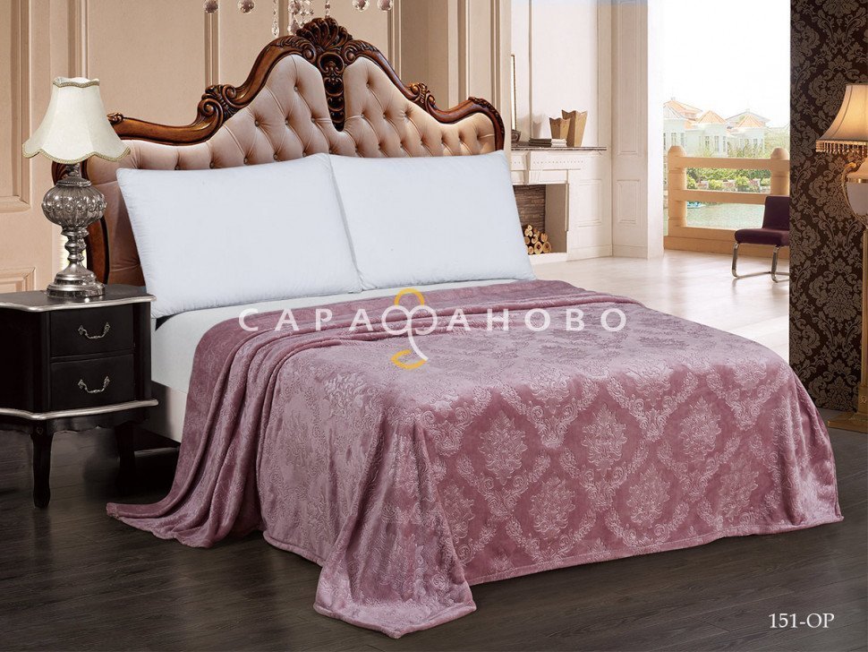 Ткань Велсофт вензель 205 см 270 г/м2 диз Розовый, рисунок 151-OPE, фото 1
