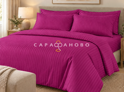 Ткань Страйп-сатин 240 см 1-1 Амарант 40*40