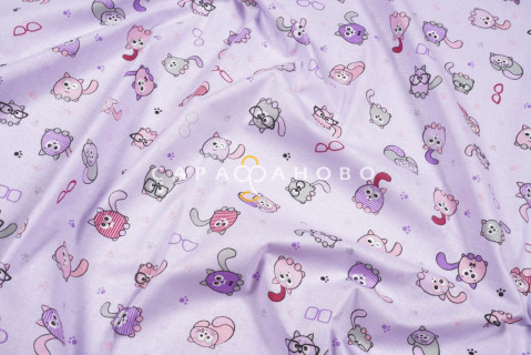 Ткань Ситец 95 см "Котики" рис 5586 вид 8