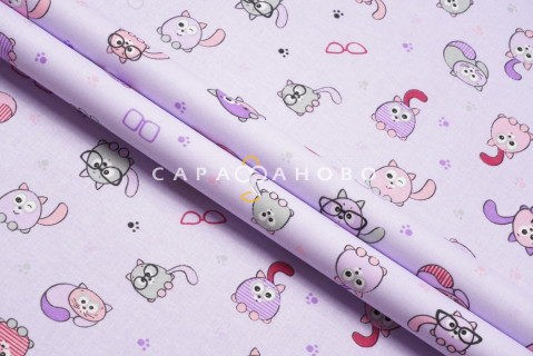 Ткань Ситец 95 см "Котики" рис 5586 вид 8