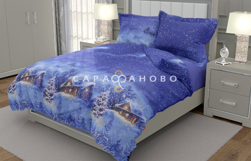 Ткань Перкаль 220 см рис. 209461 Сказка о зиме 1 (основа), фото 1