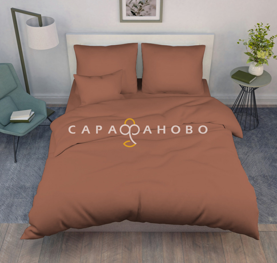 Ткань Перкаль гл/к 220 см 115 гр рис Мокко, фото 1