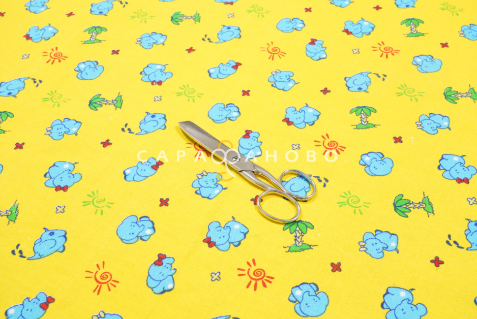 Ткань Фланель 90 см рис.  5263-4 "Добрый слоненок", фото 8