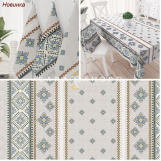 Ткань Рогожка 150 см рис.  Русские узоры рис. 30087/4