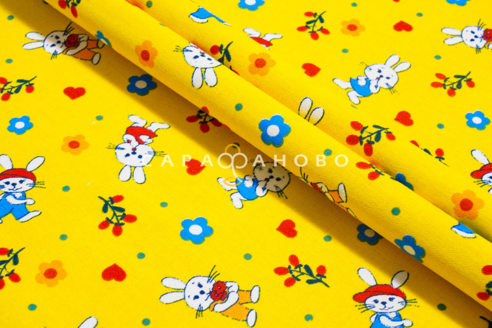Ткань Фланель 90 см рис. 5262-4 "Милый зайка", фото 1