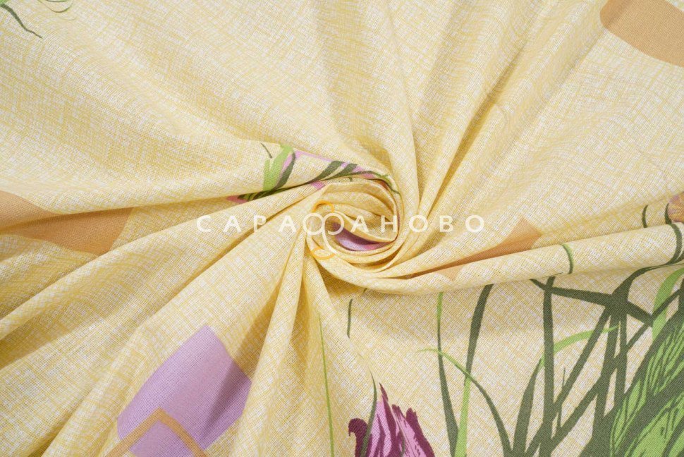 Ткань Бязь 150 см 120 гр рис. 3в2/3 Ирисы, фото 5