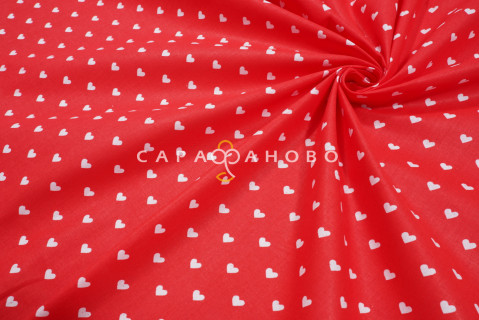 Ткань Бязь 150 см 120 гр Сердечки 1746-28