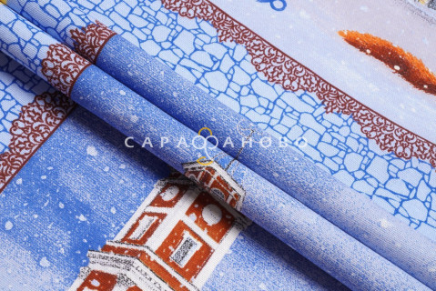 Ткань Рогожка 150 см "Питерские коты" рис 11327-1